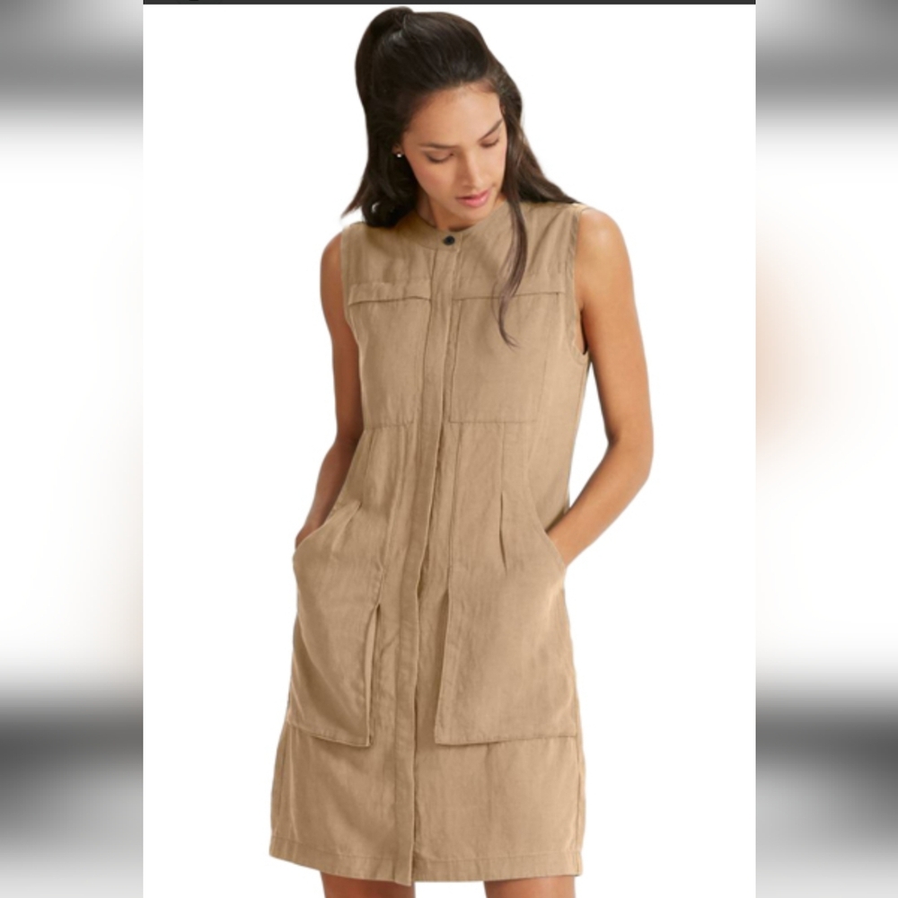 NAU Flaxible Buttondown Sleeveless Dress Size S